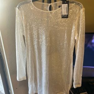 Nasty Gal White Sequin Dress
